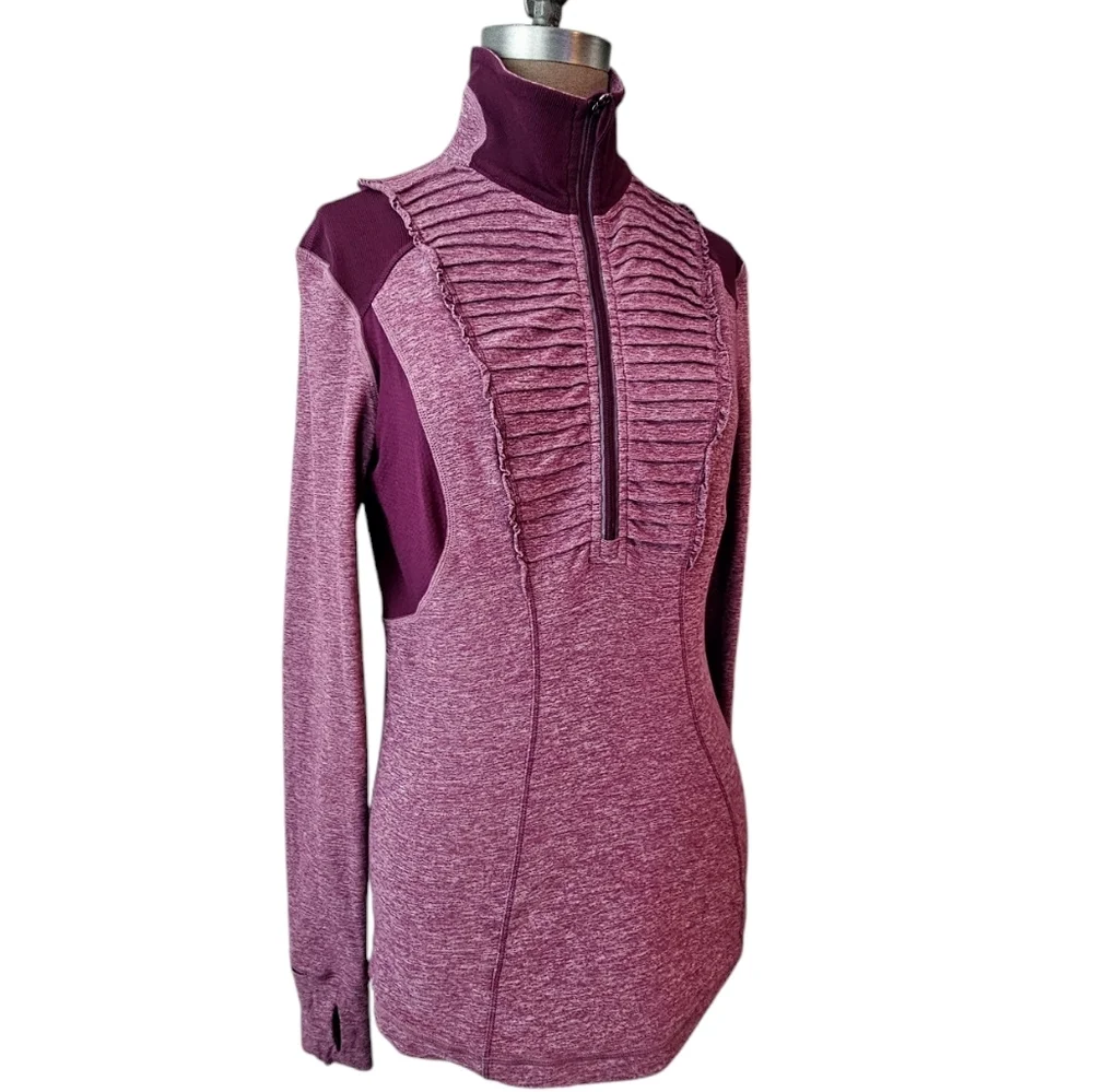 Lululemon Run Your Heart Out Half Zip Pullover Sweatshirt Heathered Plum 8